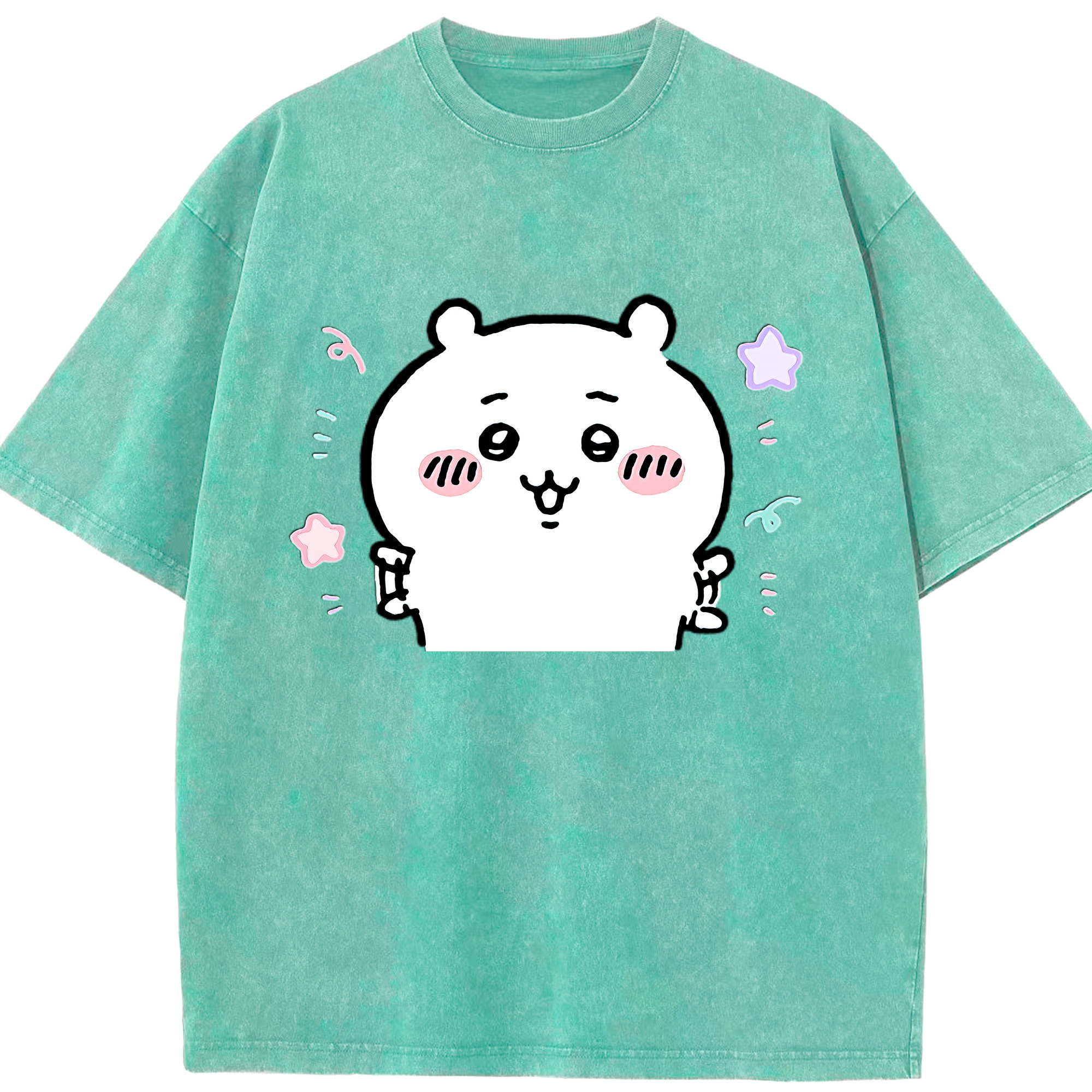 （画像用） ちいかわ ちいかわ Chii-kawa chiikawa 綿100% ヴィンテージ風 半袖Tシャツ（フロントプリント）